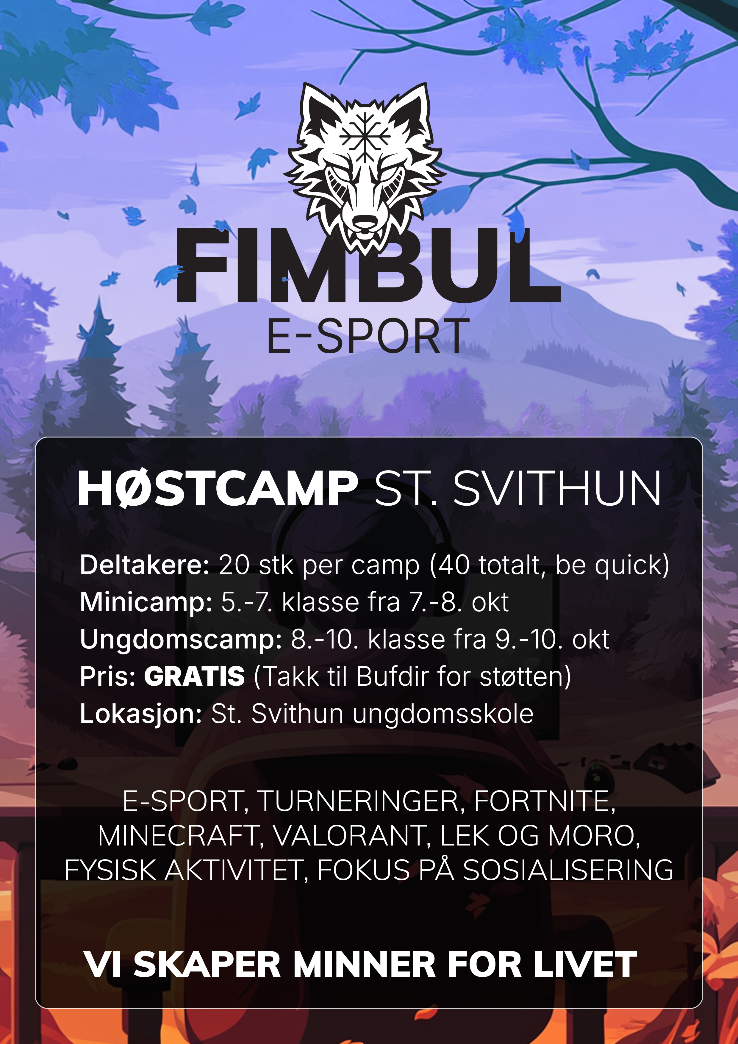 Høstcamp, plakat, fimbul e-sport drop-in